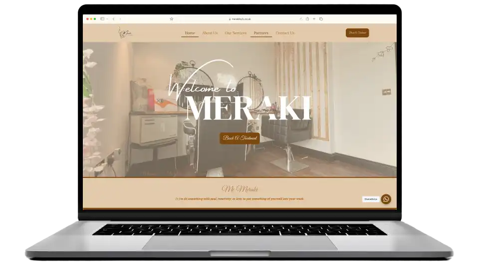 meraki beauty salon website