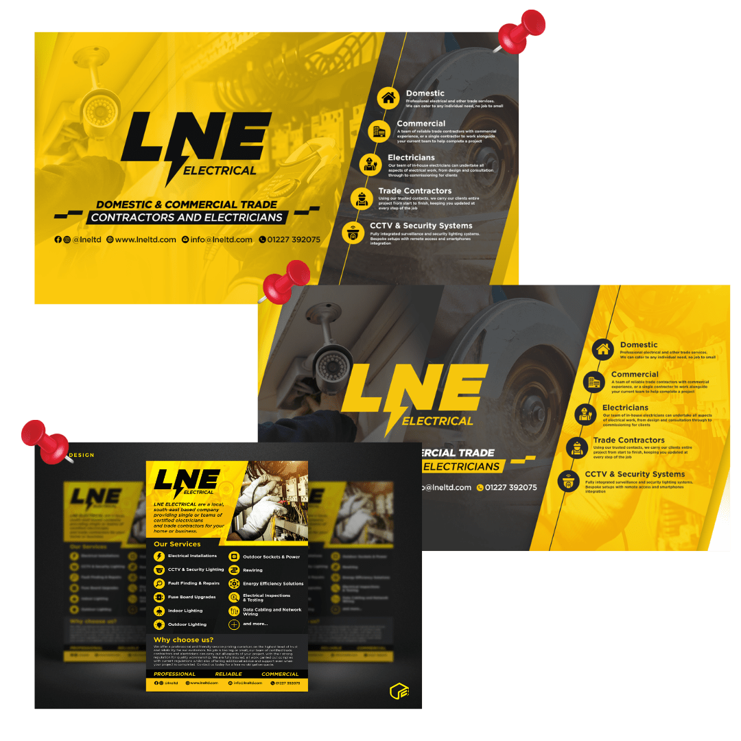 LNE Leaflets and flyers made and created by nera marketing