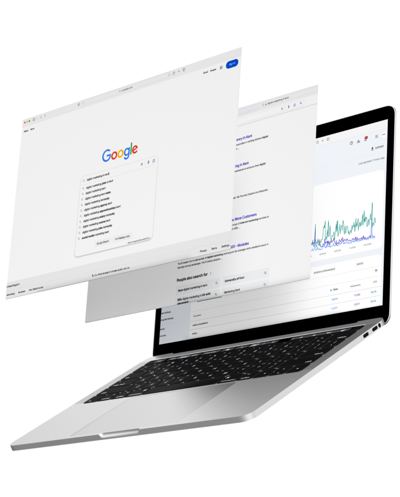 Close-up of google analytics interface on a laptop, demonstrating detailed seo and website performance analysis