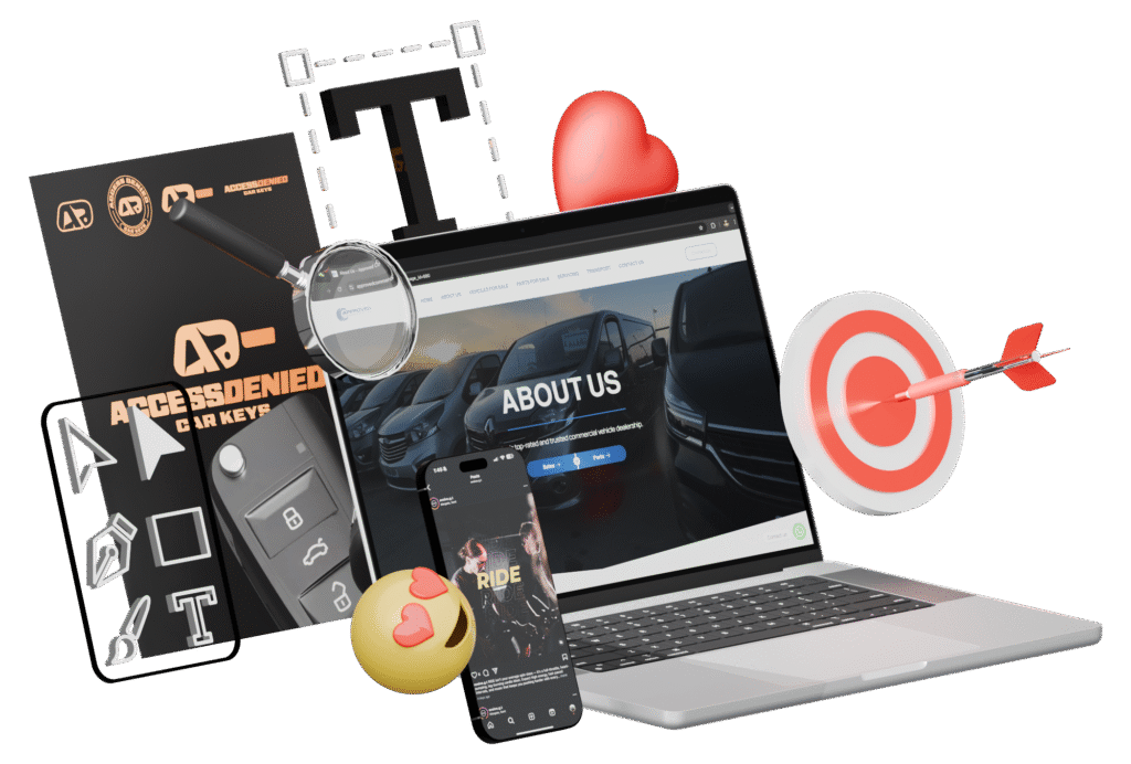 Mid image graphic web social icons copy