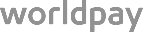 Worldpay logo in grey, representing a widely used online and in-store payment solution