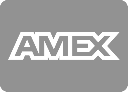 Amex logo in grey, representing american express as a payment option